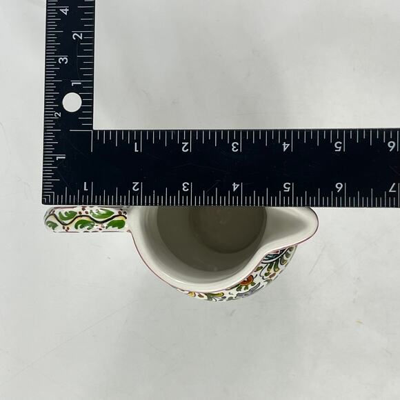 Ceramicas de Coimbra Portugal Hand Painted Small Pitcher 5.5"x5" Folk Art XVII - Picture 11 of 12